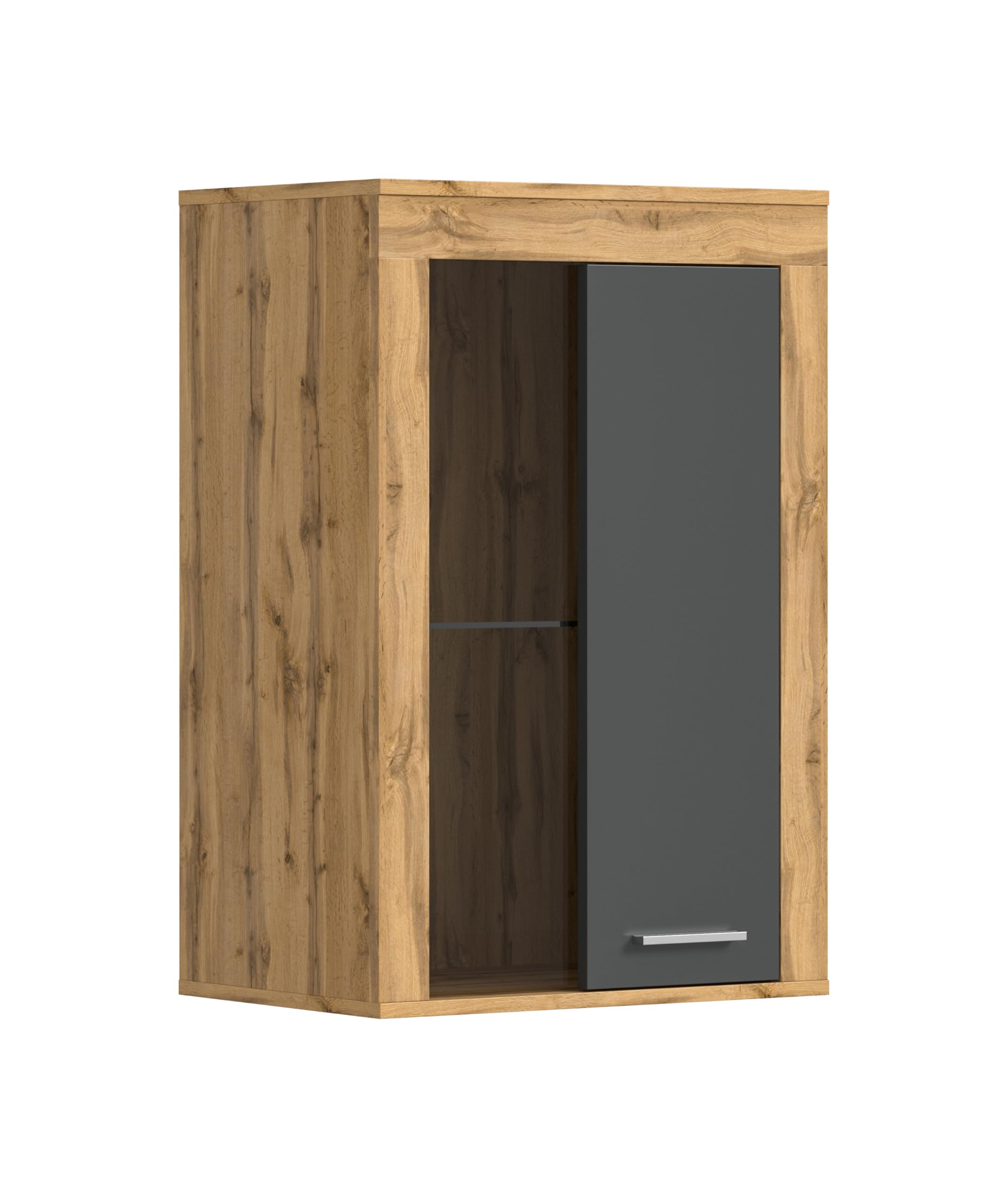 xonox.home Wohnen Jam X8BN1T40 - Vitrina de Cristal (600 x 86 x 35 cm), Color Roble Wotan y Gris