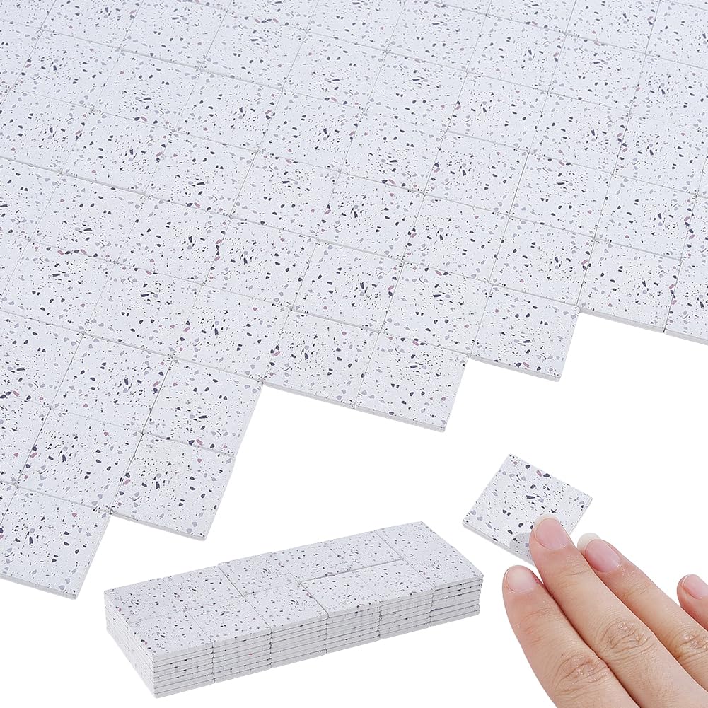 NBEADS 100 Pcs Dollhouse Flooring, 1:12 Scale Miniature Wood Floor Tiles, Pretend Prop Micro Landscape Decor Accessories for Doll House Furniture Decoration, 30x30x3mm, Colorful