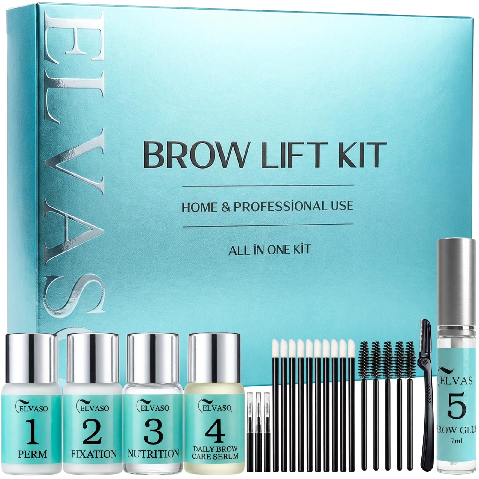 Augenbrauen Lifting Set, DIY Brow Lifting Set für Zuhause, Sofortiger Salon-Effekt für Vollere, Dichtere 3D-Augenbrauen, Einfach in der Anwendung & Lang Anhaltendes Ergebnis, Brow Lamination