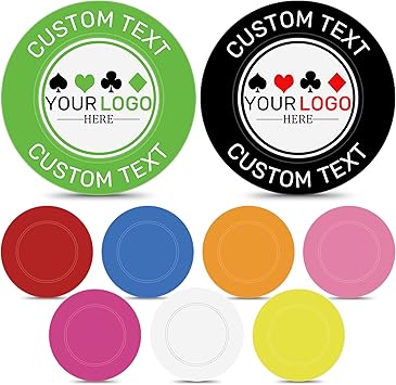 100 Custom Plastic Poker Chips, Personalized Your Image or Text on a Chip for Double Sided Full Color Print, Good for Business Cards, Corporate Events, Drink Token