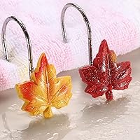 Vista 6 de Ganchos para cortina de ducha con hojas de arce, 12 ganchos decorativos para cortina de ducha de Acción de Gracias, anillos de cortina de ducha
