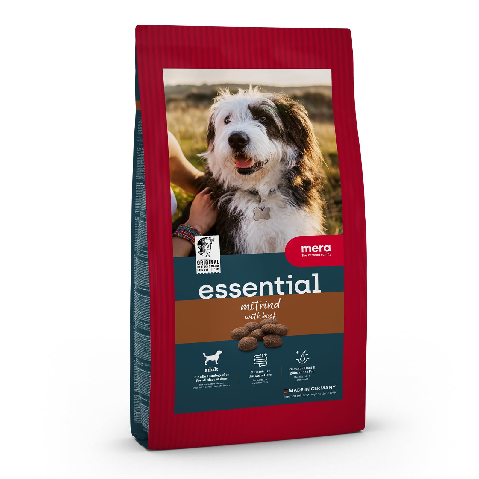 Mera Essential Beef, Nourriture sèche pour Chiens Adultes normalement Actifs (12,5 kg)