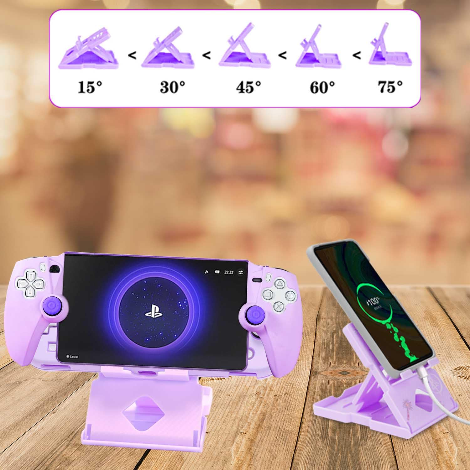 GUTIAL Accessories kit for Ps Portal - Cute Kawaii PS5 Girly Portal Accessories Bundle for Grils with Carry Case Protective Cover Screen Protector for Playstation Portal Remote Player - Purple