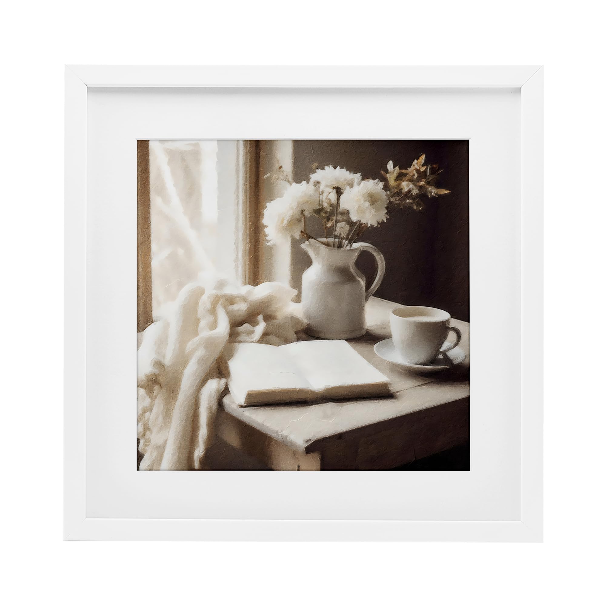 Affiche café matin Stupell Industries cadre noir 40x40 cm