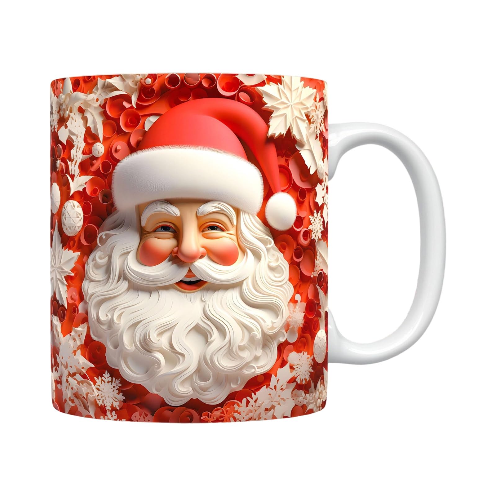 Xjdzineq 3 Santa-Themed Holiday Coffee Mug – Handcrafted Ceramic, Perfect for Family Gatherings & Giving Holiday Themed Coffee Cup Santa Design Hand Painted Christmas