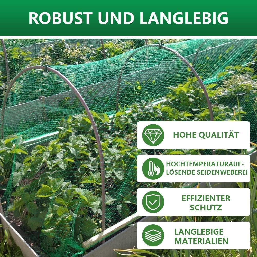 Bird Protection Net, 2 m x 10 m, Bird Protection Net, Tight Mesh, Robust, Weather- and UV-Resistant, Chicken Net, Garden Net, Poultry Net, Suitable for Balcony Garden Ponds, Green