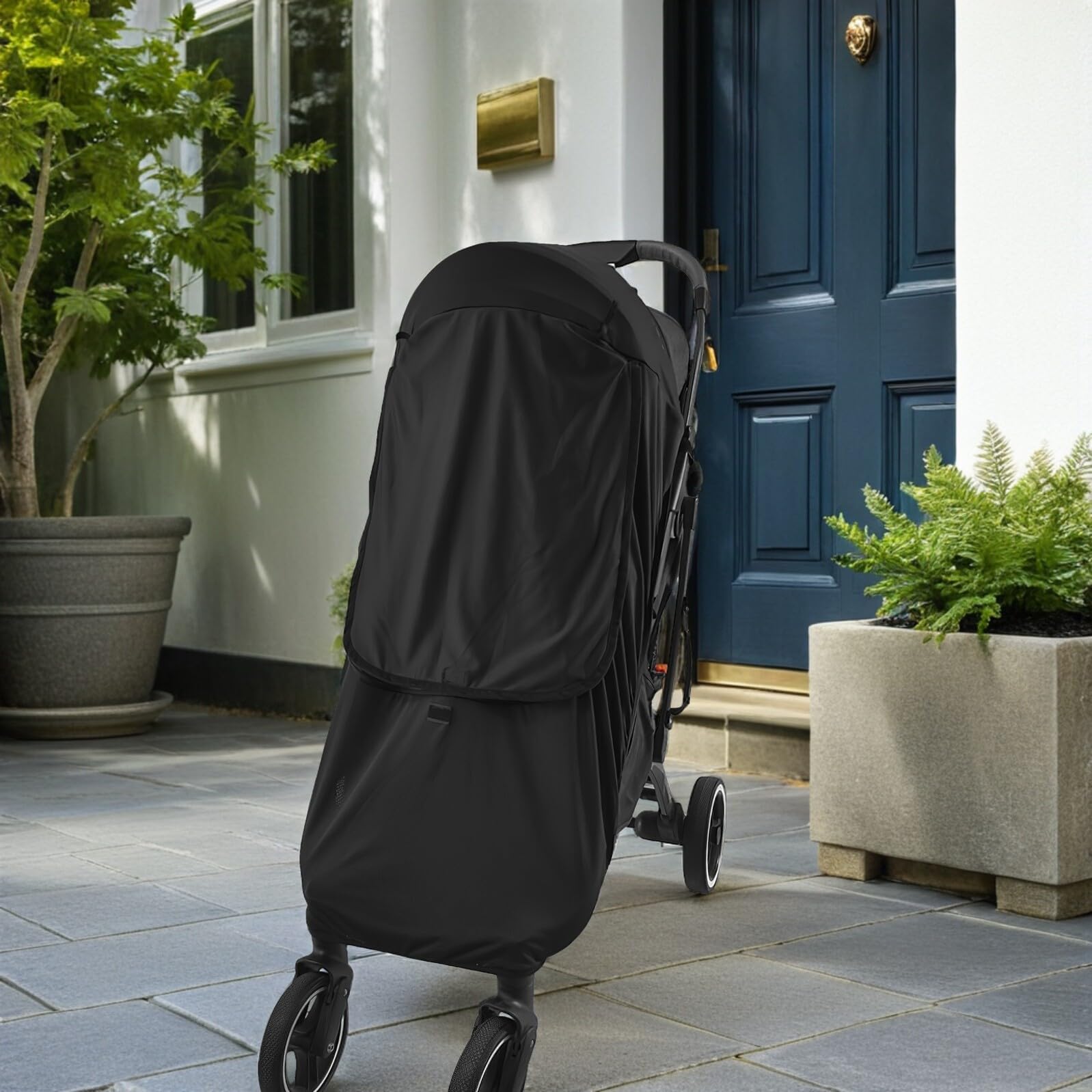Copertura Parasole per Passeggino e Carrozzina Traspirante Anti-Uv Estendibile Protezione Solare Completa e Installazione Facile per Passeggiate All’Aperto