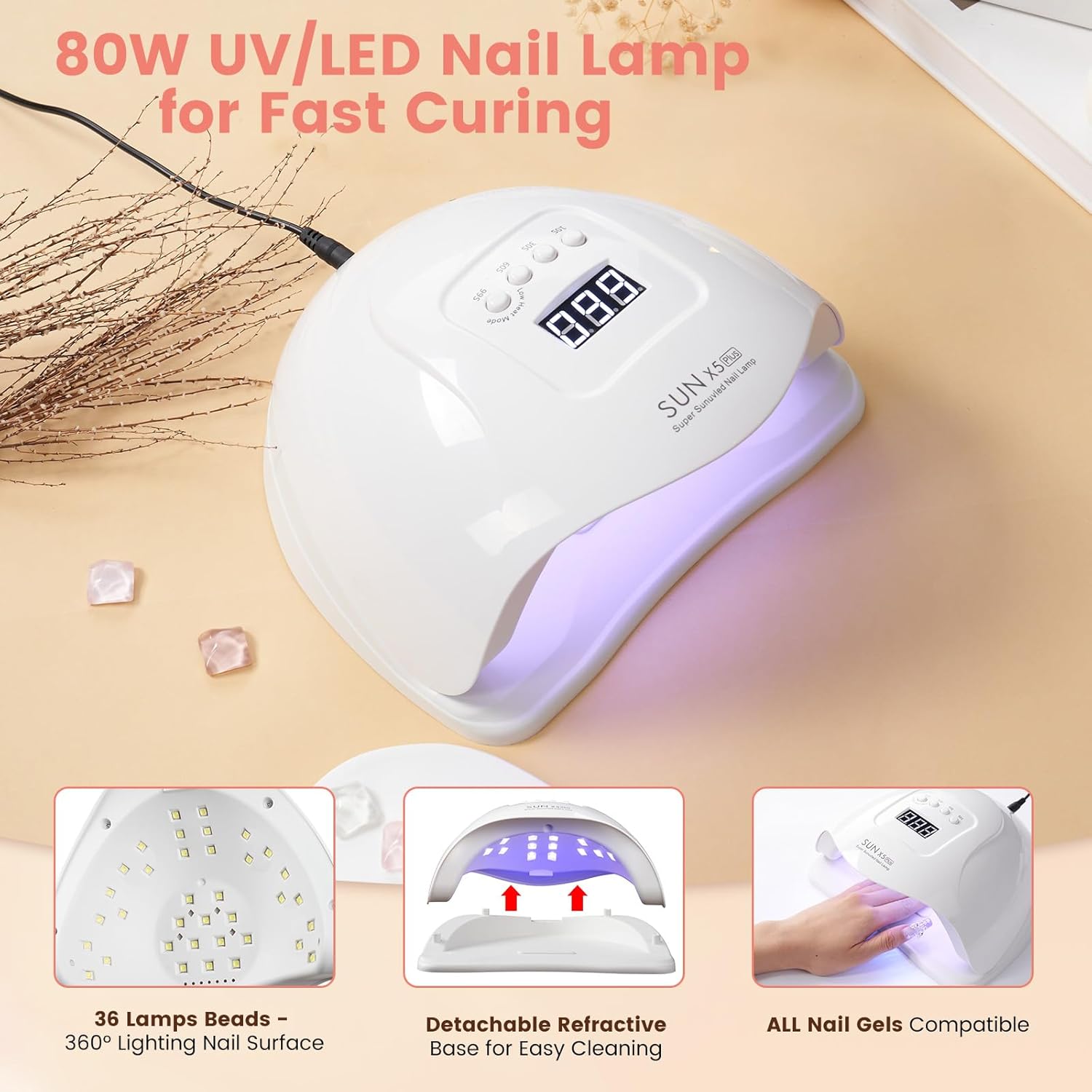 Nail Kit for Beginners with Everything: Practice Nail Hand U V Lamp Acrylic Nail Liquid Set with Drill Starter Nail Set Gifts for Beginners Home Salon