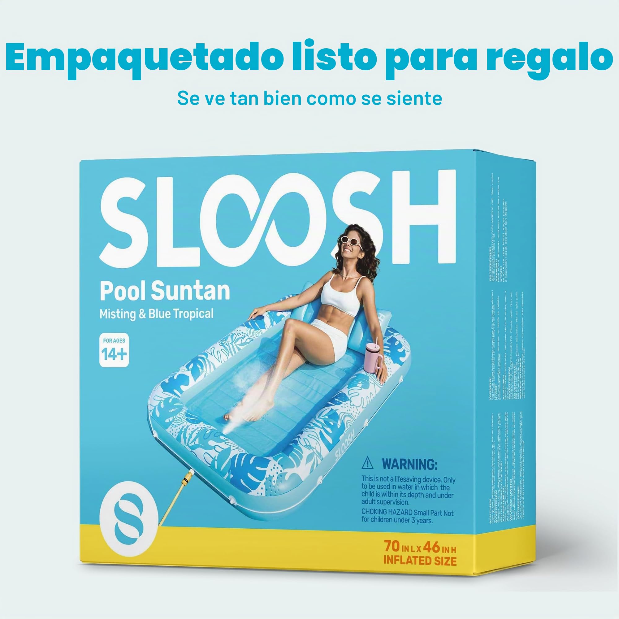 Flotador inflable de piscina de bronceado Sloosh, balsa de bronceado para adultos, flotador de piscina, balsa para tomar el sol, tumbona de bronceado inflable para piscina, cama de bronceado para