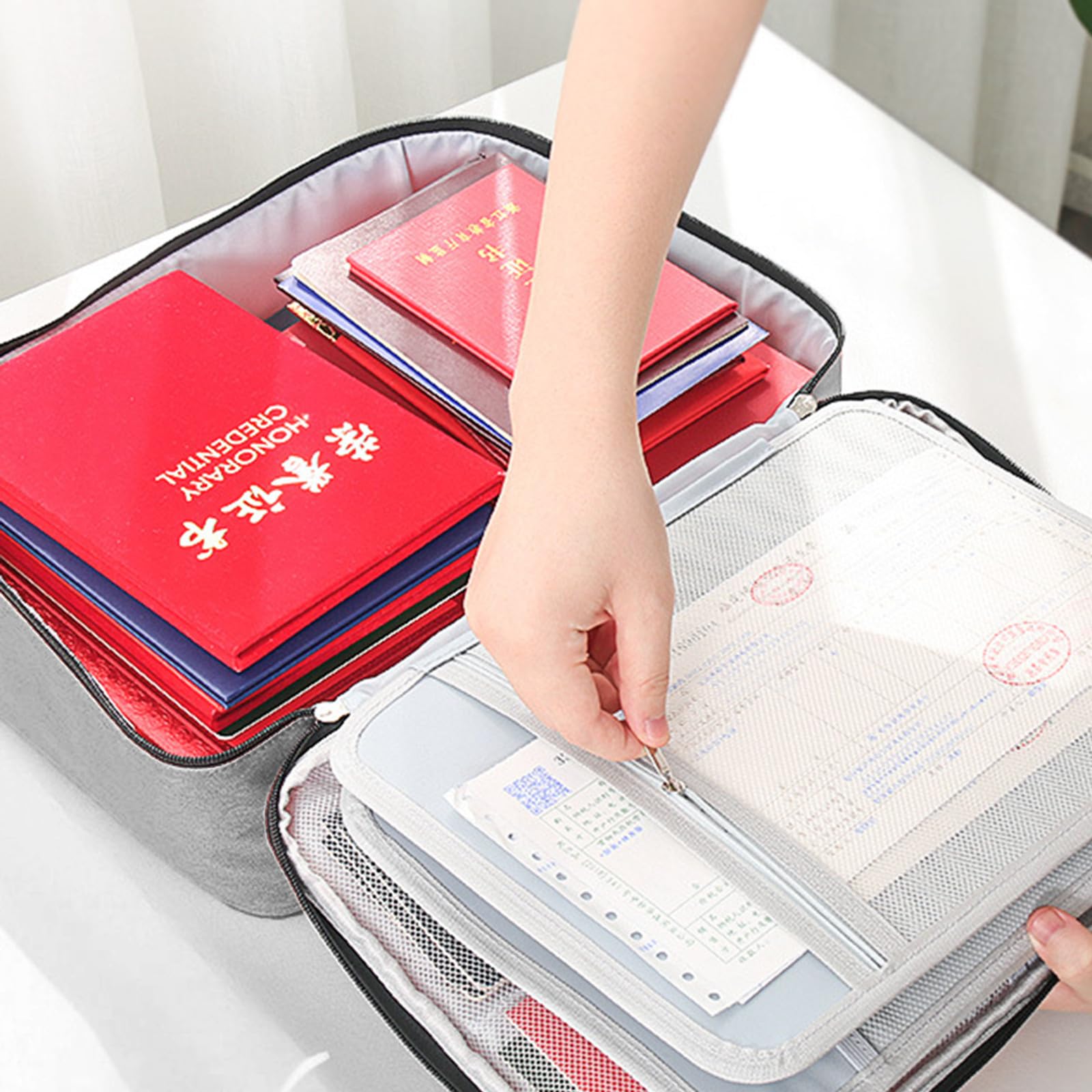 Paquet de Rangement à Serrure Grosse Capacité pour Dossiers, Pliable