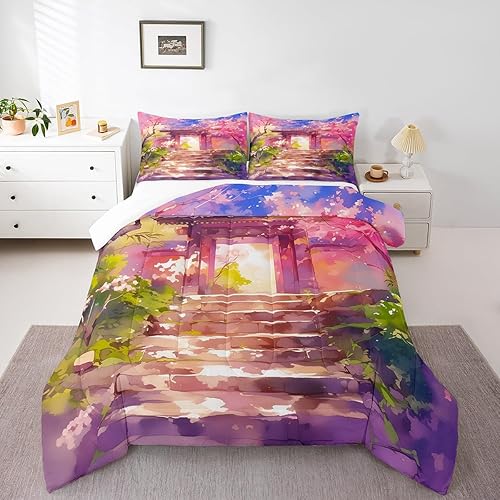 Miniatura 36 de Erosebridal Juego de edredón tamaño individual samurái de estilo japonés para niños y adultos, juego de ropa de cama de calavera roja y negra,