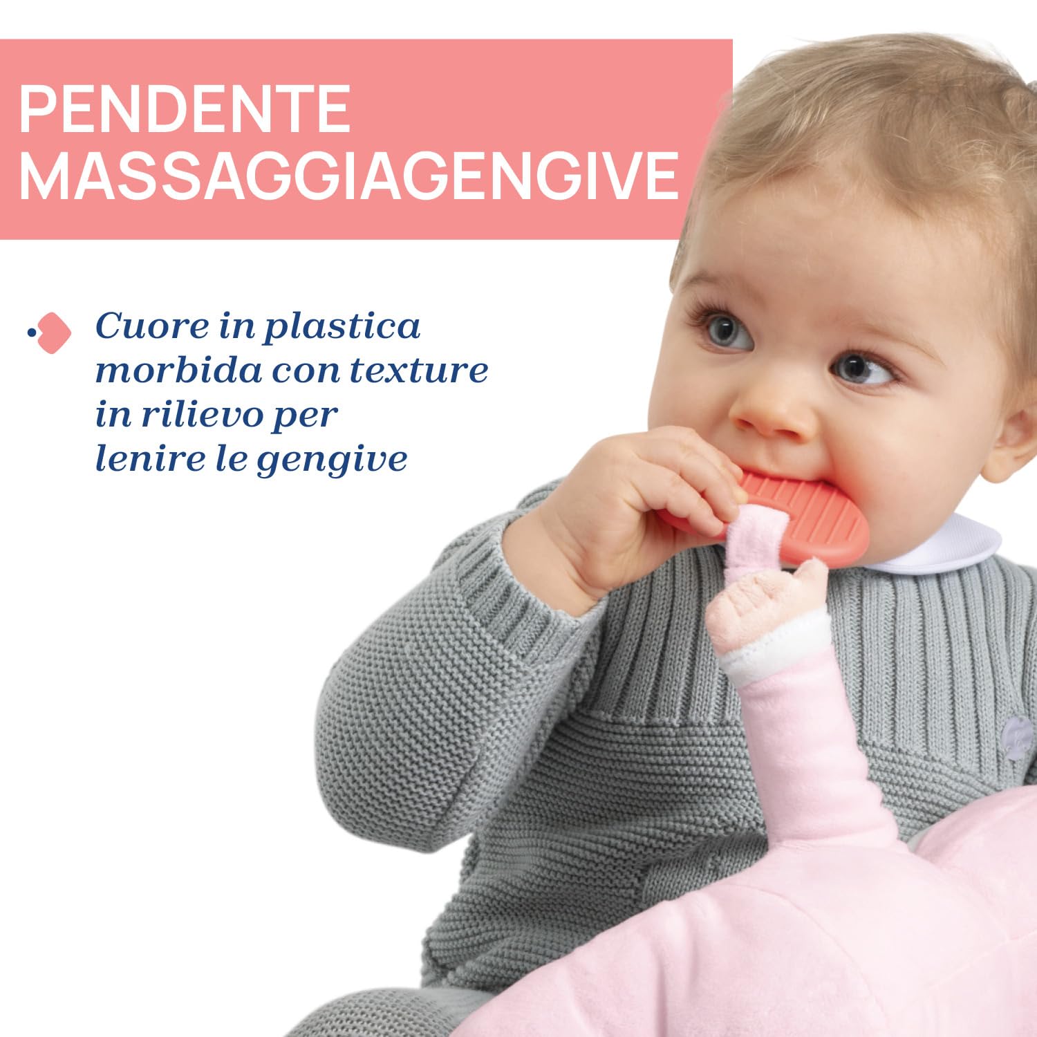 Chicco Gioco La Mia Prima Bambola, Bambola Bambina con morbido cuore Massaggiagengive per la Dentizione, Soffice e Leggera, Lavabile in Lavatrice, Giochi Bambini 0 Mesi +, Idea Regalo Neonato, Neutro