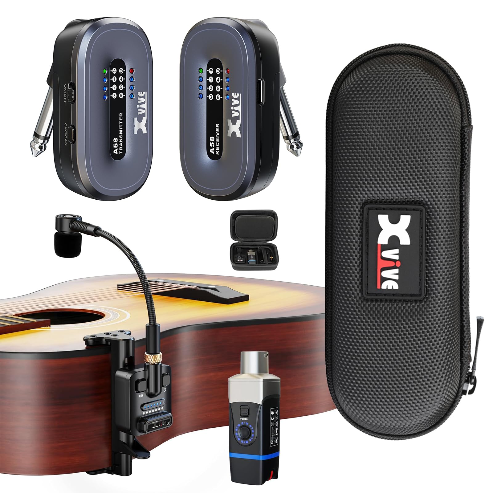 Amazon.com: Xvive A58 5.8GHz Wireless Guitar System U8 Calassical