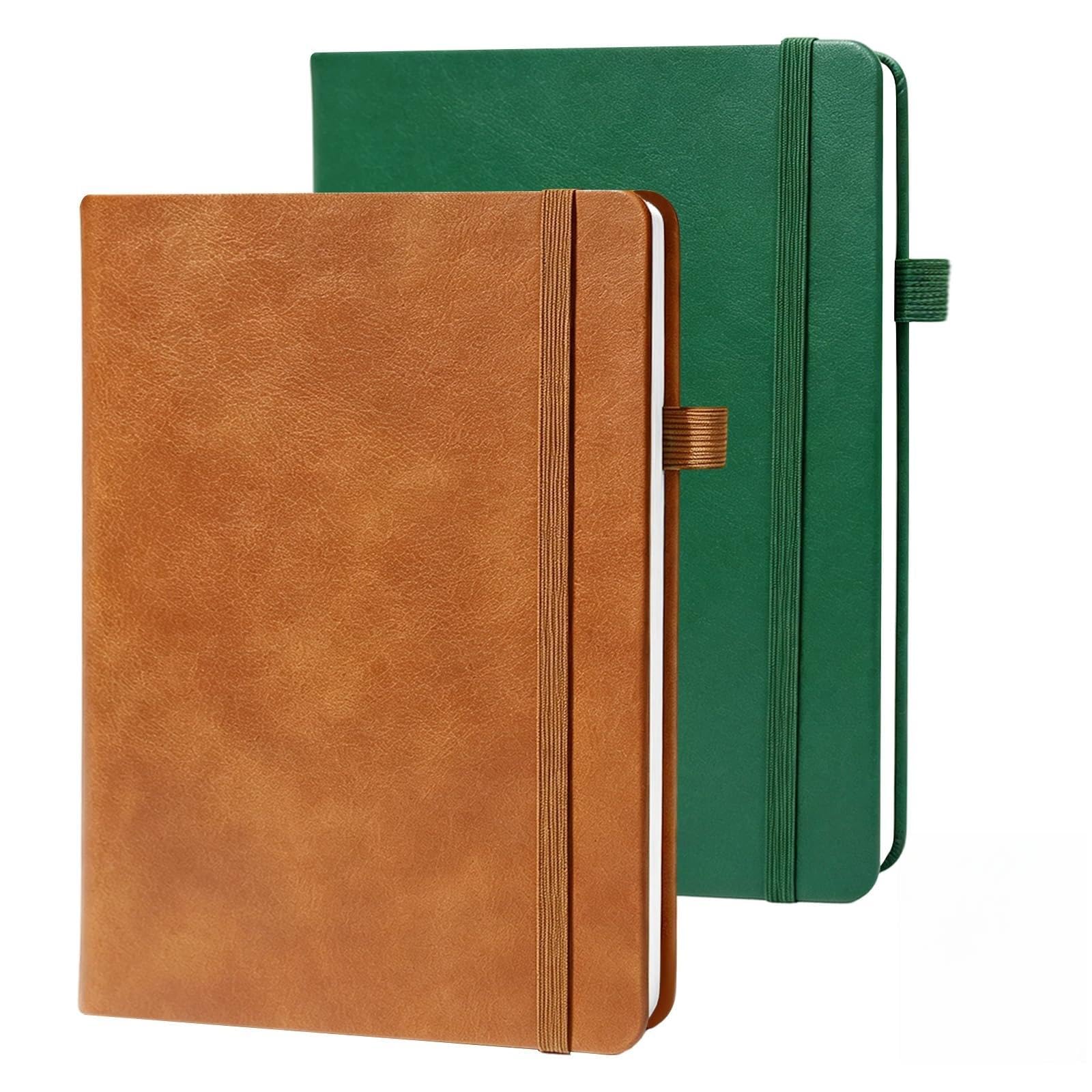 A5 Notebook, 2 Pack Lined Journal Notebook, 200 Pages Each for Men & Women