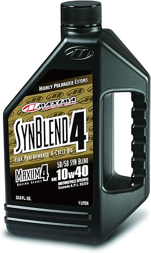 Maxima Racing Oils 34901B-3PK Syn Blend4 10w40 Mezcla sintética de aceite para motor de motocicleta, botella de 1 litro, paquete de 3 disponible en Yaxa Colombia