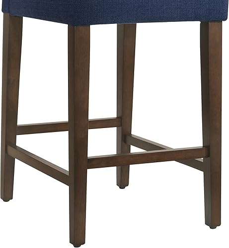 Miniatura 8 de CHITA - Juego de 2 taburetes de bar con altura de mostrador, 27" de altura del asiento, taburetes tapizados, tela en azul medianoche Tela
