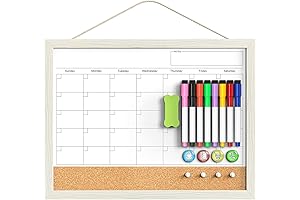 TANKEE Wall Calendar with Whiteboard and Cork Board for Comprehensive Organization and Planning