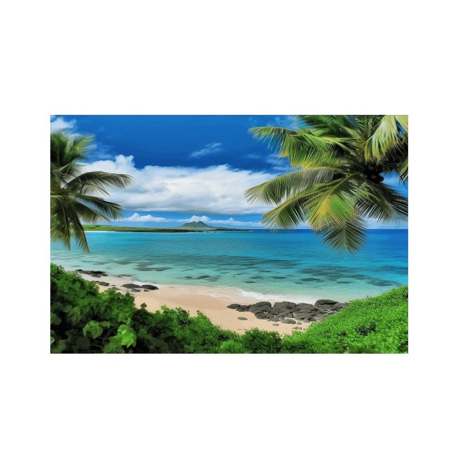Tropical Palm Tree Hawaii Beach Placemats Non-Slip Heat Resistant Table Mats Flax Washable Cloth Place Mats Easy to Clean Premium Placemat for Kitchen Dining Table Decor Party Outdoor