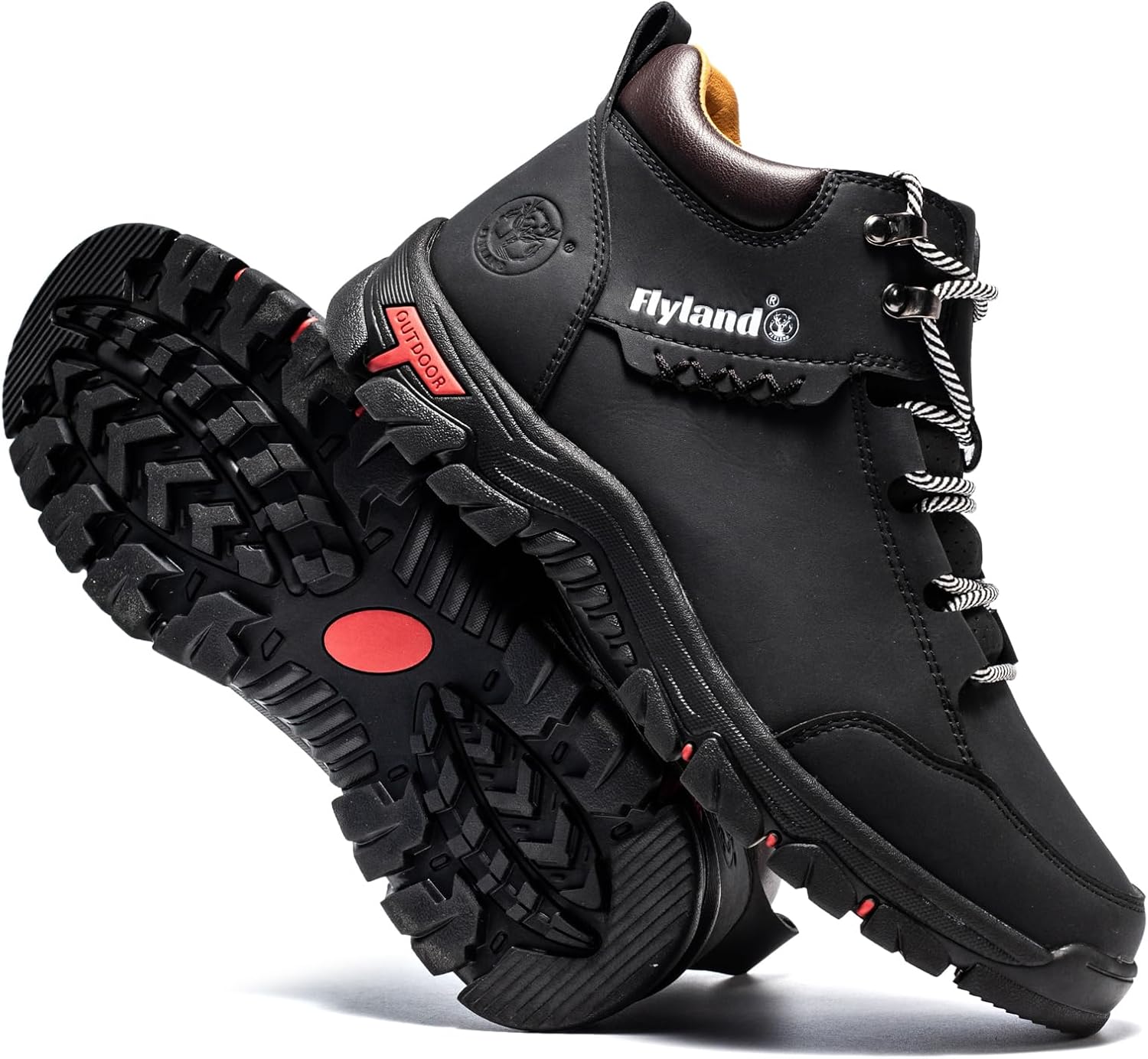 FLYLAND Men's Casual Leather Shoes Chukka Ankle Boots Handmade Fashion Shoes Non Slip Breathable Comfortable Mid Top for Driving Walking Outdoor