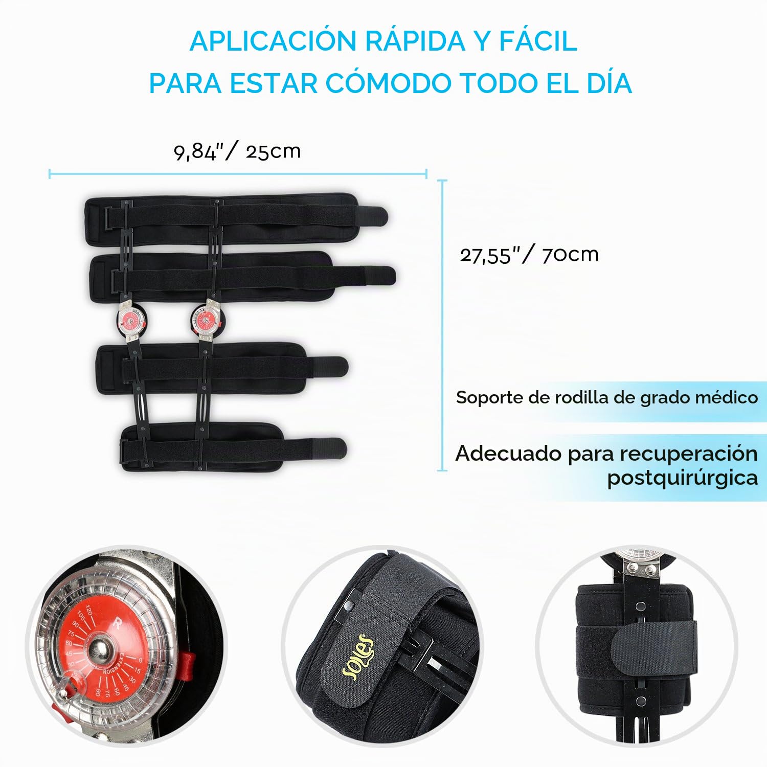 SOLES - Ortesis de rodilla regulable con bisagras (SLS311)