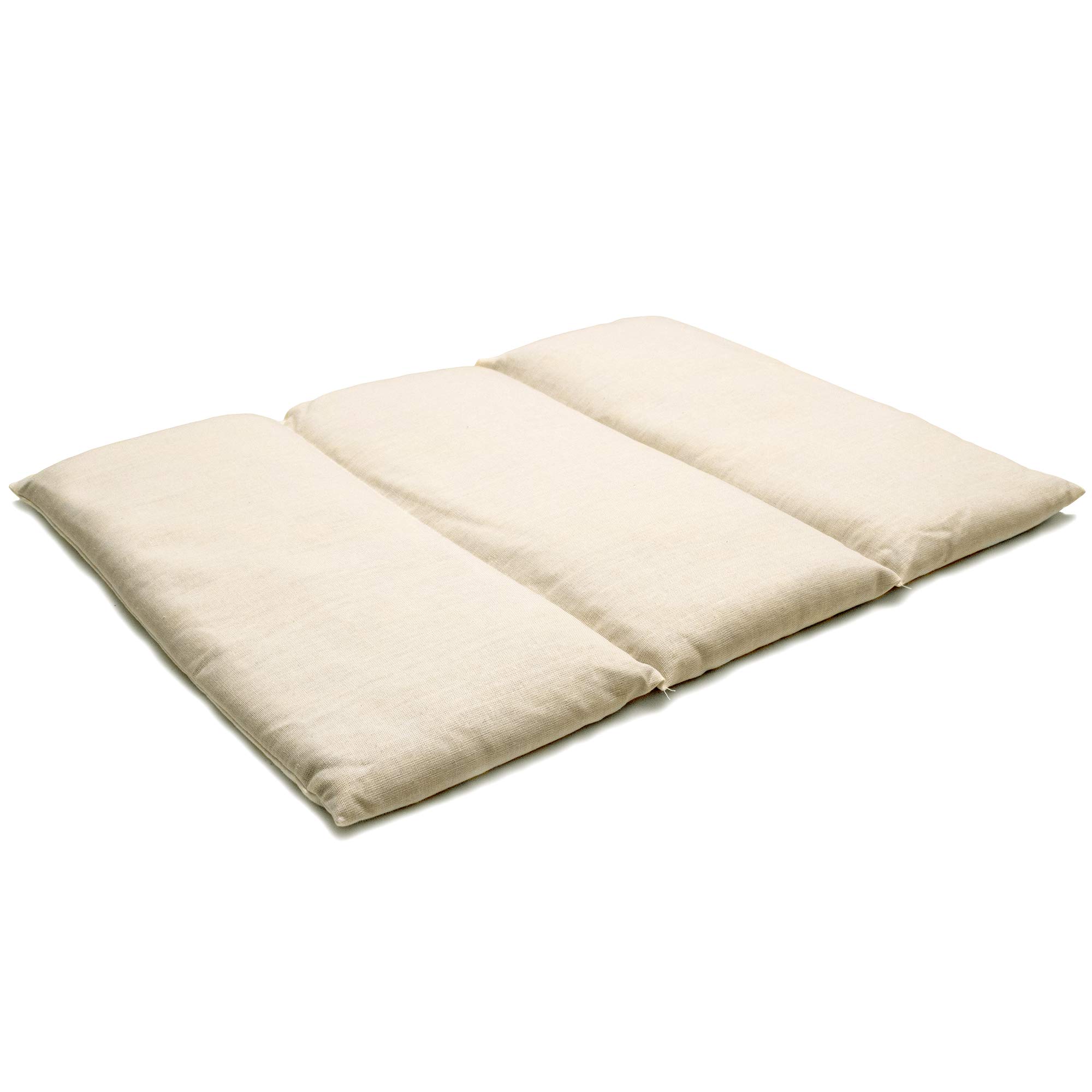 Grape Seed Cushion Large 40 x 30 cm 3 Chamber Raw White Heat Cushion Grain Cushion
