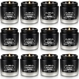 12-Pack Scented Candles Set - Men Candles for Home Scented, 3.5oz Soy Wax, Long Lasting Candle, Soy Candle Gifts Set for Men, Birthday, Valentine, Christmas, Anniversary Present