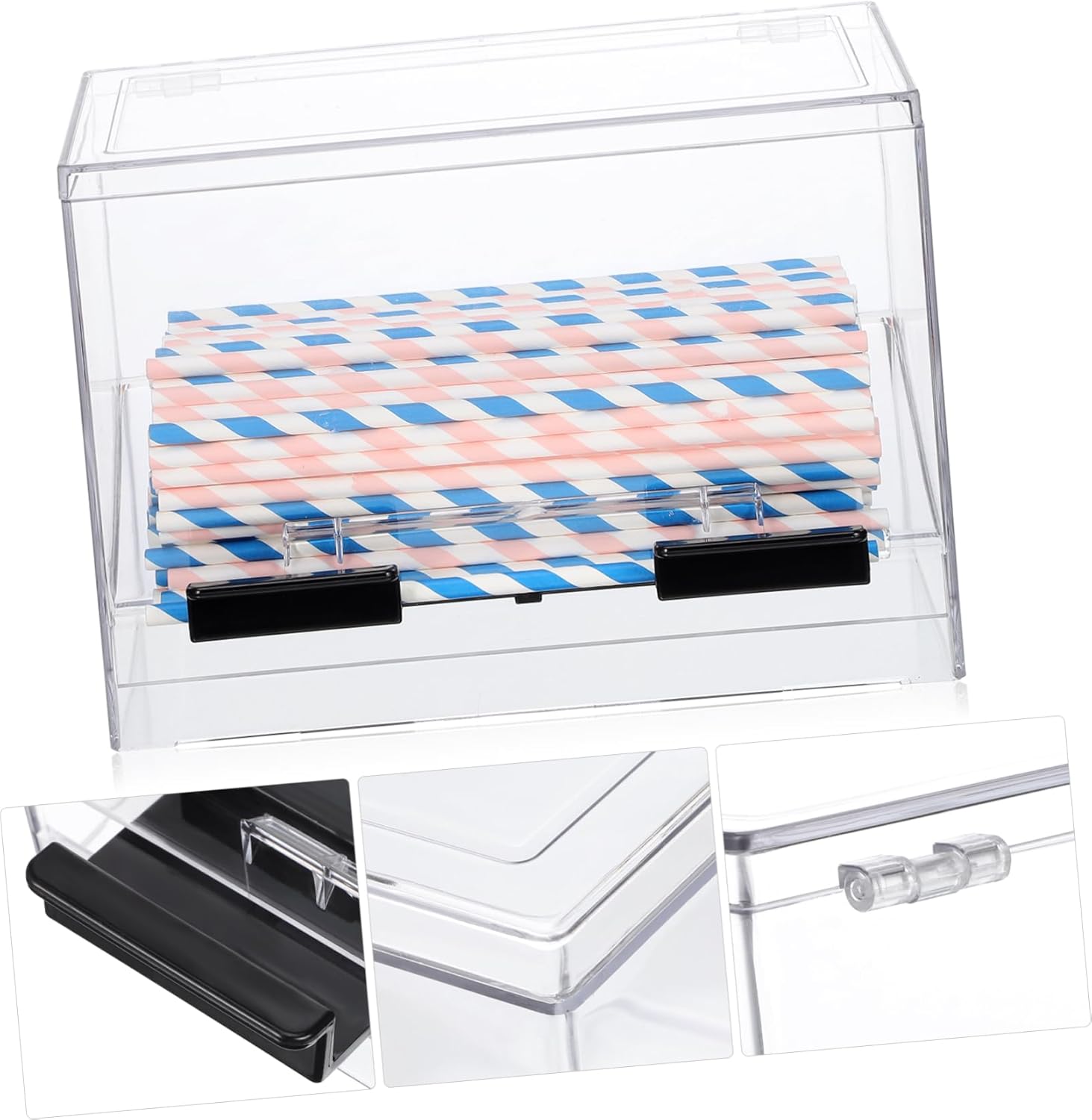 Acrylic Straw Storage Box Restaurant Straw Dispenser Coffee Bar Accessory