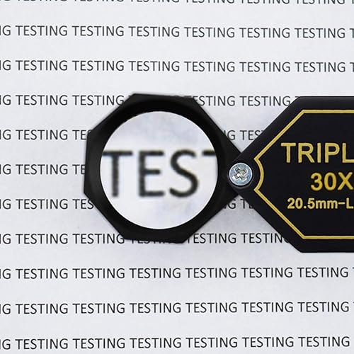 Miniatura 5 de 30x Ampliación Jeweler Loupe Acromático Triplet Lens 0.807 in Vidrio Óptico Diseño Hexagonal Negro Gema Joyería Herramienta de Lupa de Bolsillo