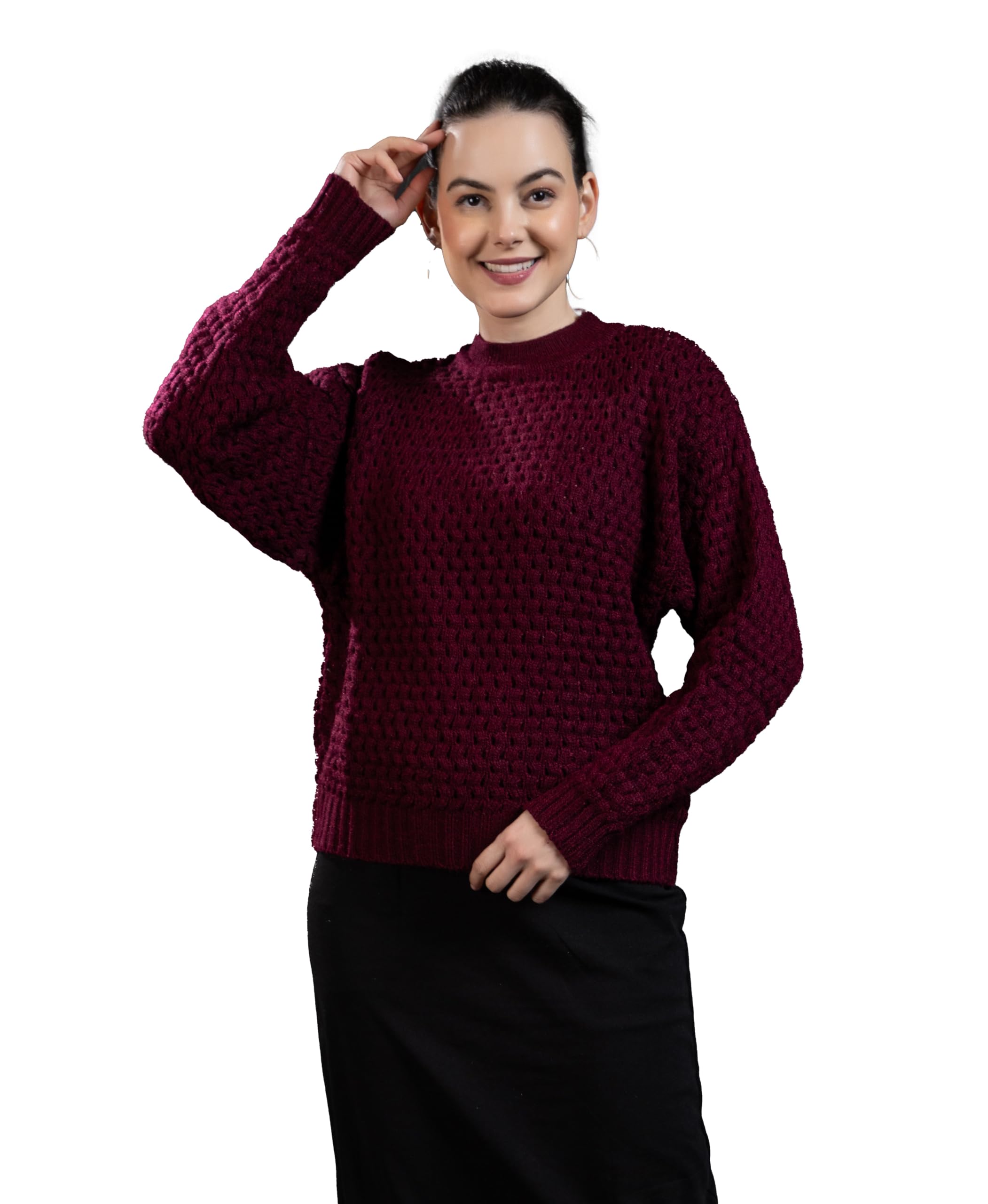 Women's Pure Wool Knit Pullover Sweater | Turtle Neck Full Sleeve Winter Wear for Girls & Ladies | Soft Warm Regular Fit Woolen Sweater-picture-15