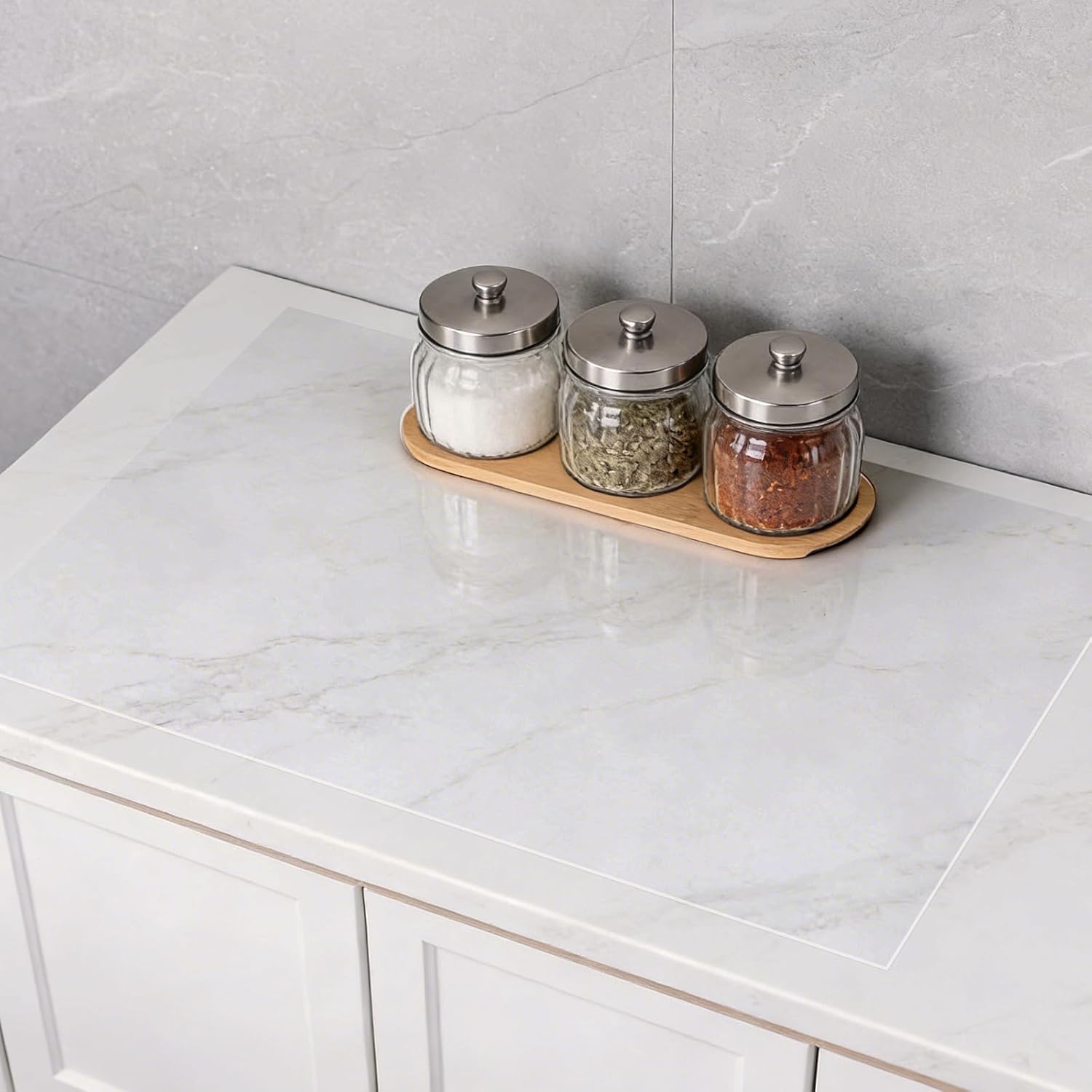 2PCS Clear Silicone Countertop Protector Mat, 23.6" *15.7" Non Slip & Heat Resistant Mats for Kitchen Countertop,Silicone Table Desk Protector Mat