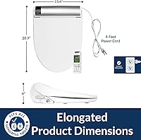 Vista 6 de Bio Bidet BB2000 Bliss - Asiento de inodoro eléctrico con bidé, agua caliente con secador de aire, asiento calefactado con sensor y tapa de cierre