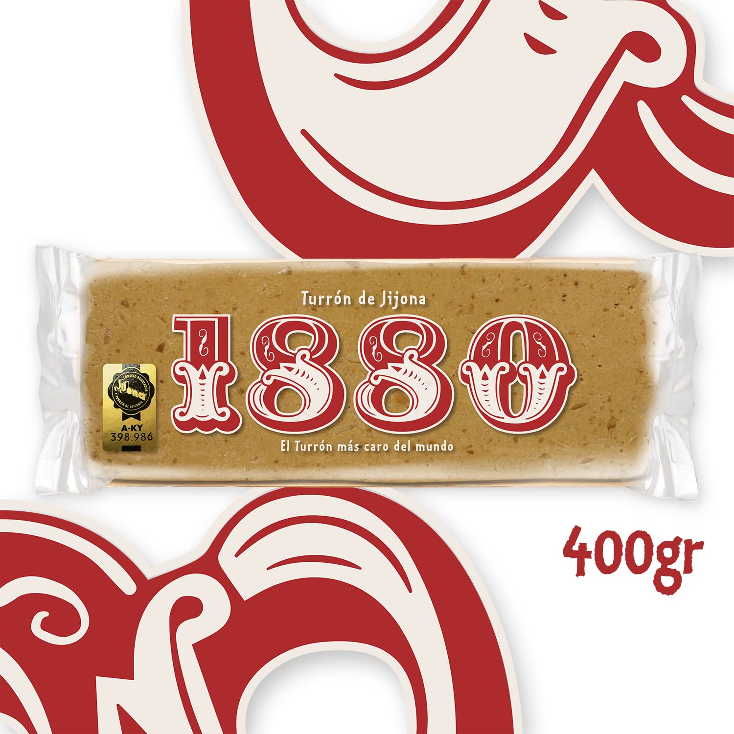 1880 - Pack Cesta de Navidad, Turrón de Jijona 300g + Turrón de Alicante 300g + Turrón de Yema Tostada 300g, Calidad Suprema, Típico Dulce Navideño, Receta Artesanal, Turrón Tradicional, 900 Gramos