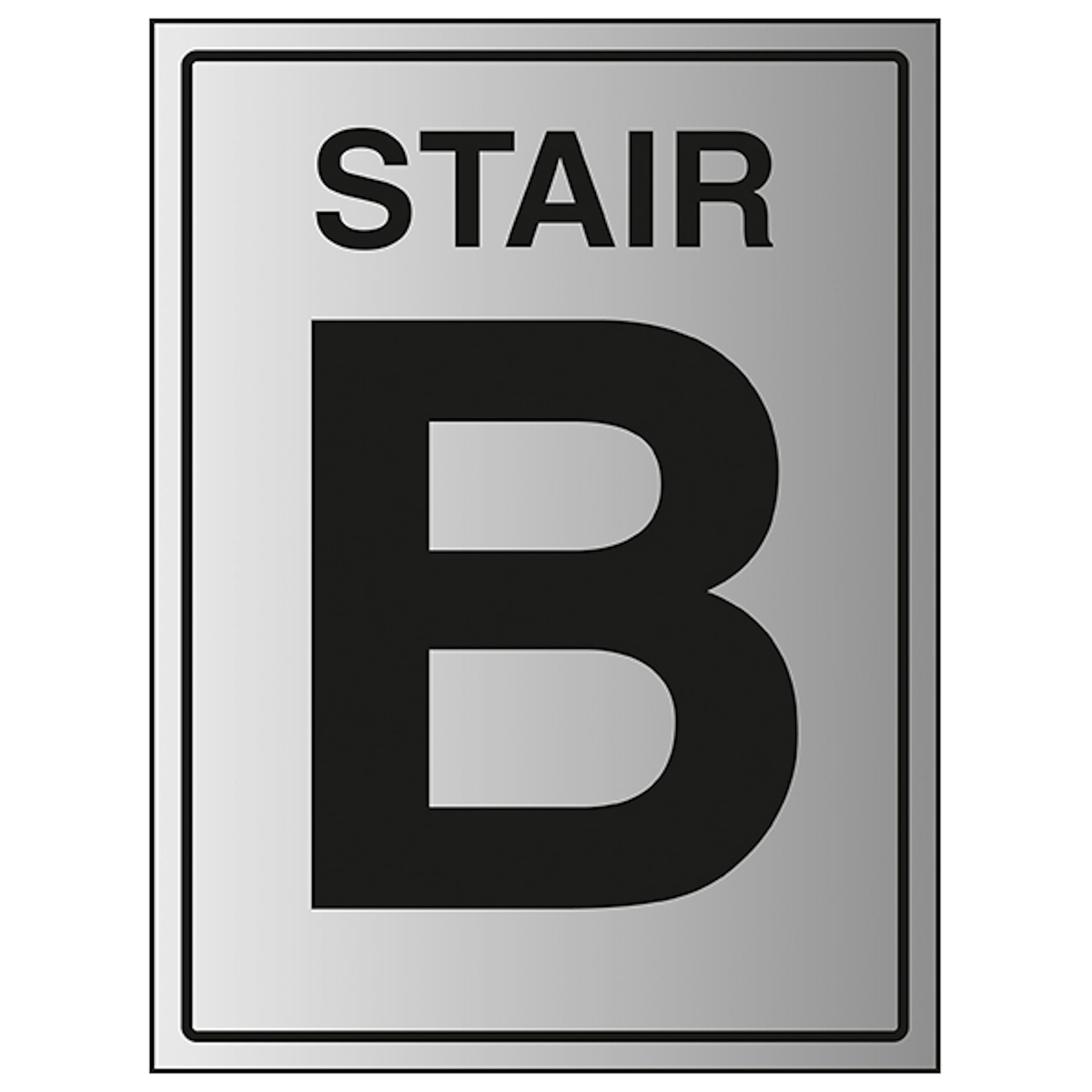 V Safety Stair B 150 x 200 mm - 1.6mm Aluminium Effect Rigid Plastic Safety Sign