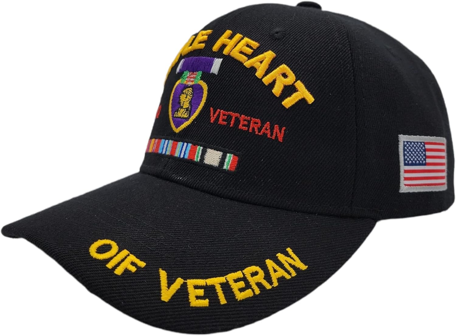US Veteran Purple Heart Hat Licensed Military Cap