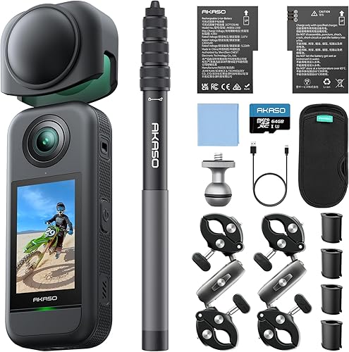 Miniatura 14 de AKASO 360 Cámara de acción resistente al clima de 360° - Video 360 de 5.7K con sensores de 1/2 pulgada de 48 MP, foto 360 de 72 MP, 360-SuperSmooth,