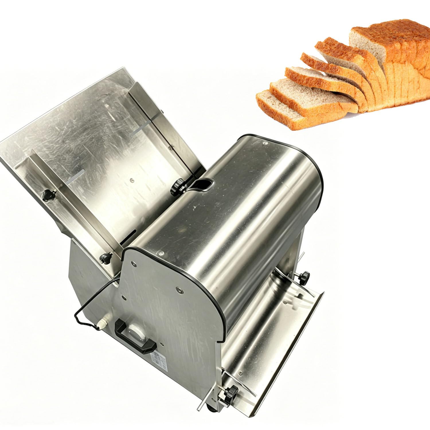 GYKOZY Electric Toast Slicer, Stainless Steel Bread Slicer, Loaf Cutters with 31 Sawtooth Blades, Stable Smooth Cutting for Catering Bakery and Food Institutions