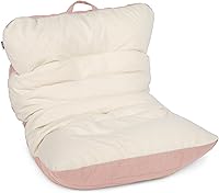 Vista 9 de Big Joe Roma - Puf para niños, sherpa de avena y rosa del desierto, gamuza vegana, 2 pies