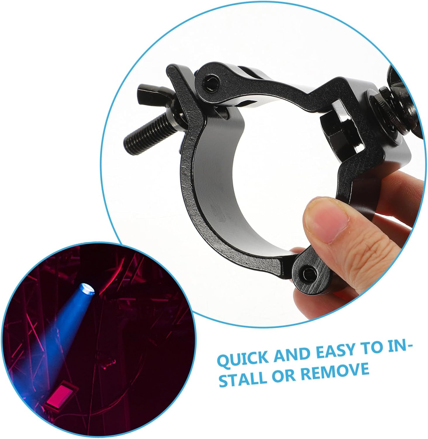 UPKOCH 4pcs Stage Lamp Truss Hooks Aluminum Clamp Clips Durable Hanging Light Accessories for Stage Lighting and Trusses