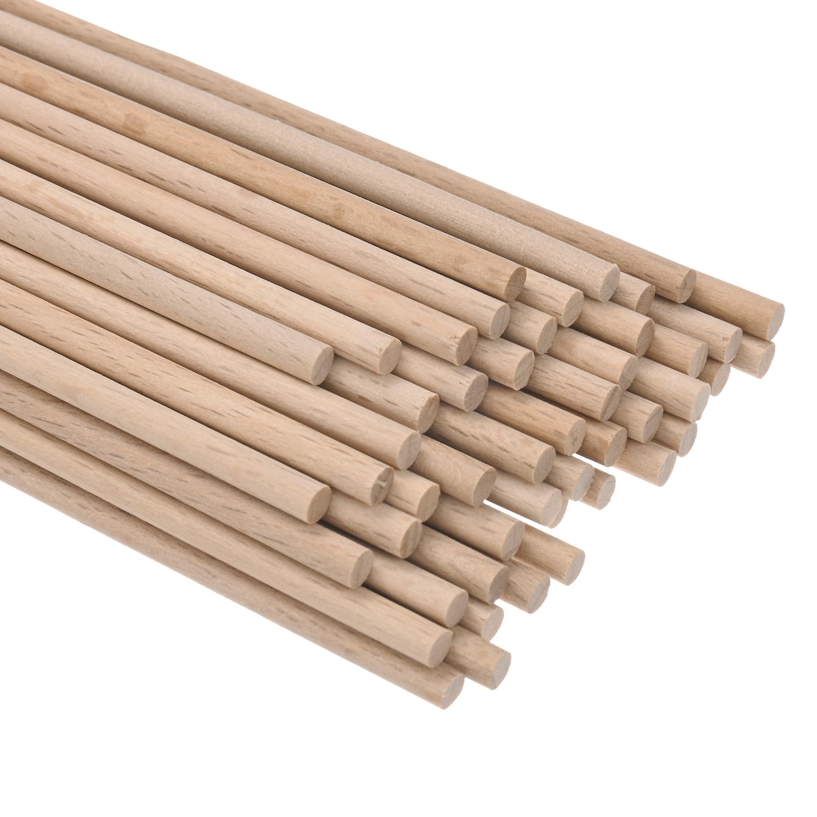 M METERXITY 50-Pack Dowel Rods Wood Sticks, 5/32 x 4 Inch Wooden Dowel Rods, Unfinished Hardwood Sticks