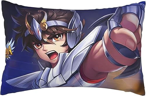 Saint Seiya - Fundas de almohada con patrón decorativo cuadrado para dormitorio, sofá, silla, talla única
