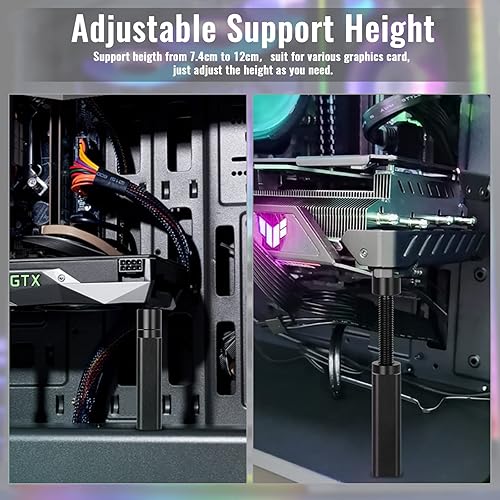 Miniatura 4 de Soporte de GPU, soporte de tarjeta gráfica de altura ajustable, soporte de tarjeta gráfica de computadora de escritorio, PC telescópica, soporte de