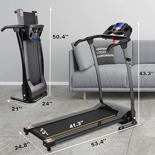 Miniatura 6 de FYC Cintas de correr plegables para el hogar, máquina de ejercicio eléctrica para correr, cinta de correr compacta para el gimnasio en casa,