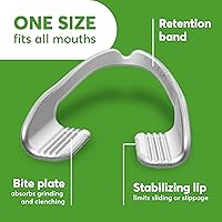 Vista 7 de Plackers Grind No More Night Guard, Nighttime Protection for Teeth, BPA Free, Sleep Well, Ready to Wear, Disposable, One Size Fits All, 16 Count