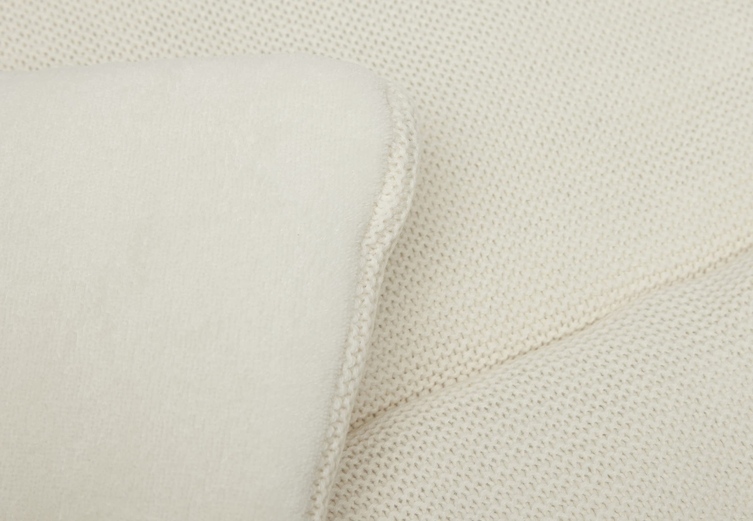 Jollein Krabbeldecke für Baby - Basic Knit, Ivory - Laufgittereinlage - 75x95 cm - Spieldecke Baby - Elfenbeinfarben