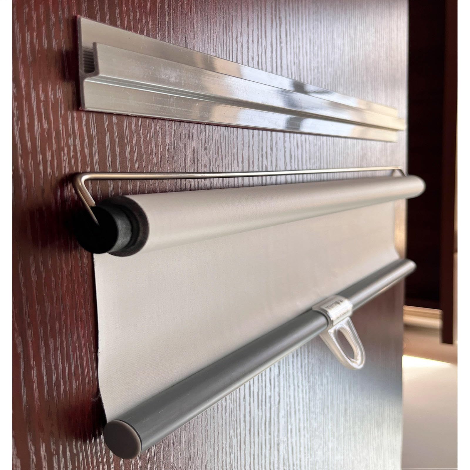 Tzyyao Grey Retractable Sunscreen Roller Blinds,100% Blackout Curtain For Window,No Drilling Required,Pull-Down Room Darkening Roller Shades,Indoor Blackout Privacy Window Cover Curtain,-65X200cm(25.6X78.7in)