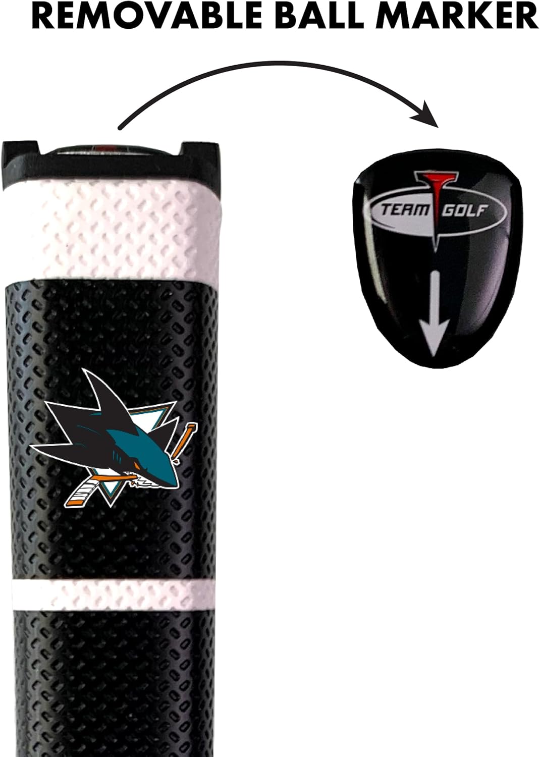 Team Golf NHL Golf Putter Grip with Removable Gel Top Ball Marker, Durable Wide Grip & Easy to Control