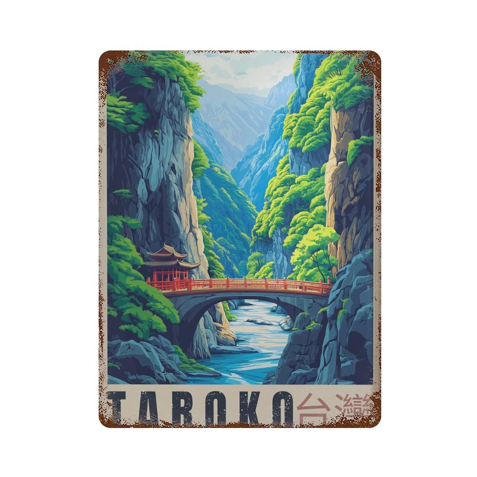 xiaoxiaoshen Taroko National Park Taiwan Travel Wall Decor Art Metal Tin Poster Modern Home Decor Art Home Bar Shop Decorations Vintage Sign 40x30cm