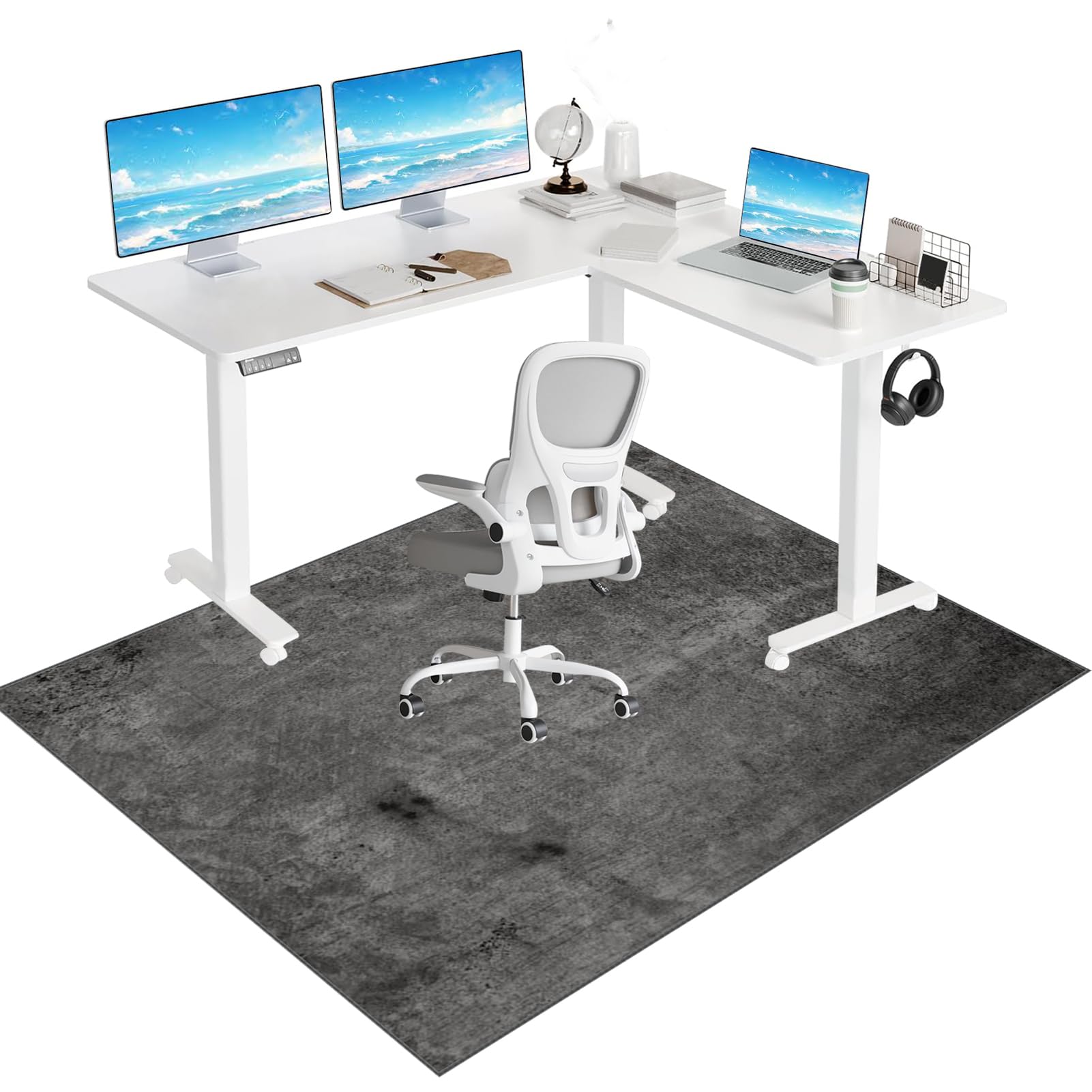 Hard-Floor Chair Mats, Carpet Protection Mat, Chair Rolling Mat, Office Chair Mat for Hardwood Computer Desk Floor Mat Desk Chair Protector carpet, Floor protector for Rolling Chair 150 x 180 cm