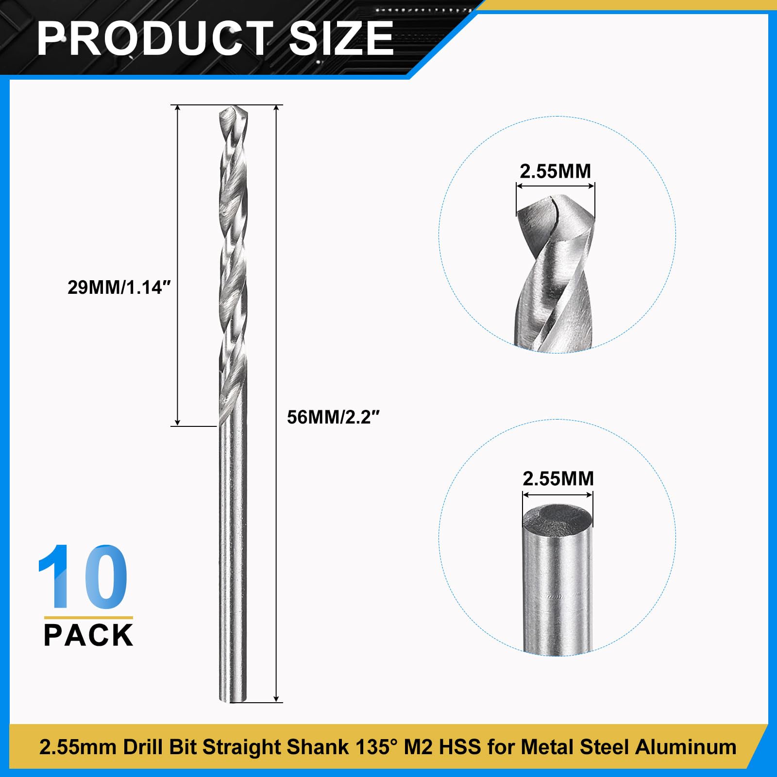 PATIKIL 2.55mm Drill Bit - Image 2
