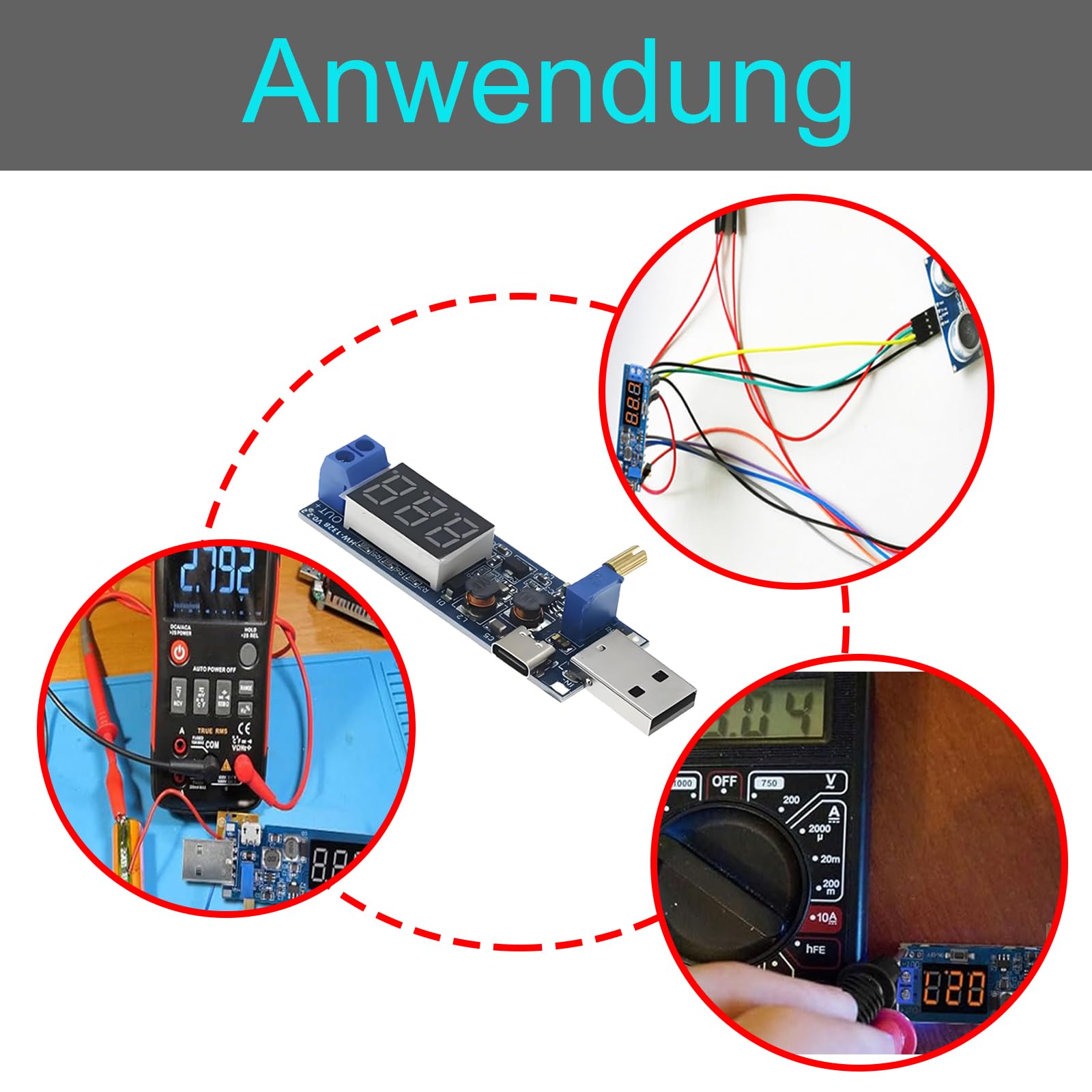Youmile Modulo Di Alimentazione USB 15W DC-DC Buck Boost Convertitore Di Tensione DC 5V A 3.3V 9V 12V 24V 30V DP2 Step Up/Down Regolabile Con Cavo Di Prolunga USB - Foto 9